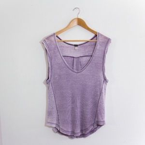 We The Free purple Ultra soft Acid Wash Tank Top